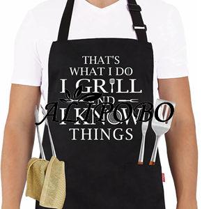 BBQ Apron - Heavy Duty Adjustable Apron with Pockets for Cooking, Grilling