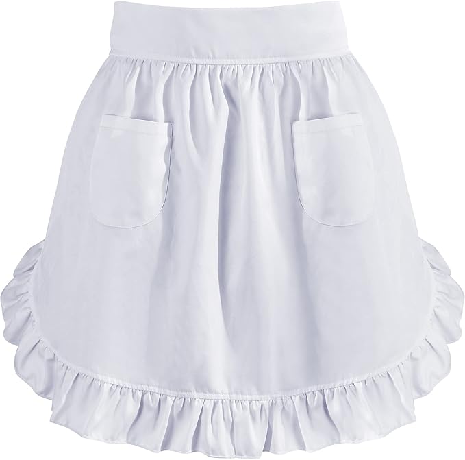 ALIPOBO Aprons for Women with Pockets Kitchen Cooking Waitress Maid Apron Vintage Skirt Cute Ruffle Dress Costume