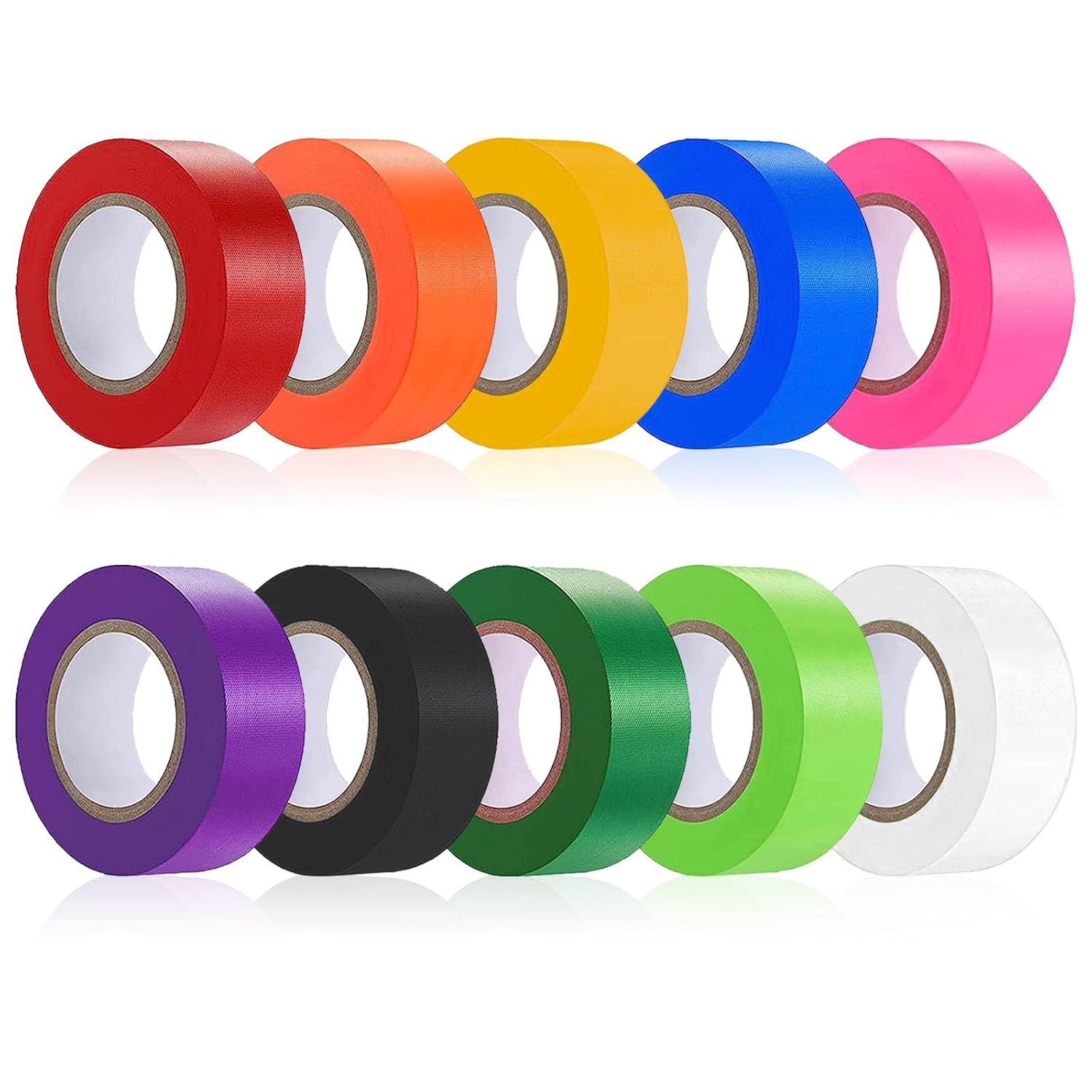 ALIPOBO Flagging Tape, Non-Adhesive Plastic Ribbon Neon Marking Roll