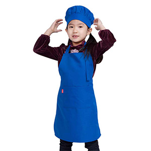 ALIPOBO Kids Apron and Chef Hat Set with 2 Pockets