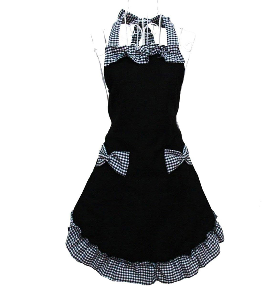 ALIPOBO Ladies Kitchen Flirty Vintage Aprons for Women Girls with Pockets for Mothers Day Gift